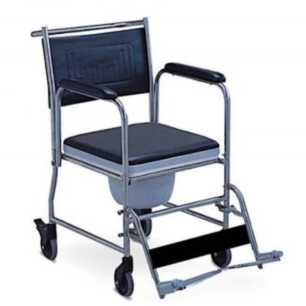 Portable Shower Toilet Commode 4 wheel Folding Patient wheelchair