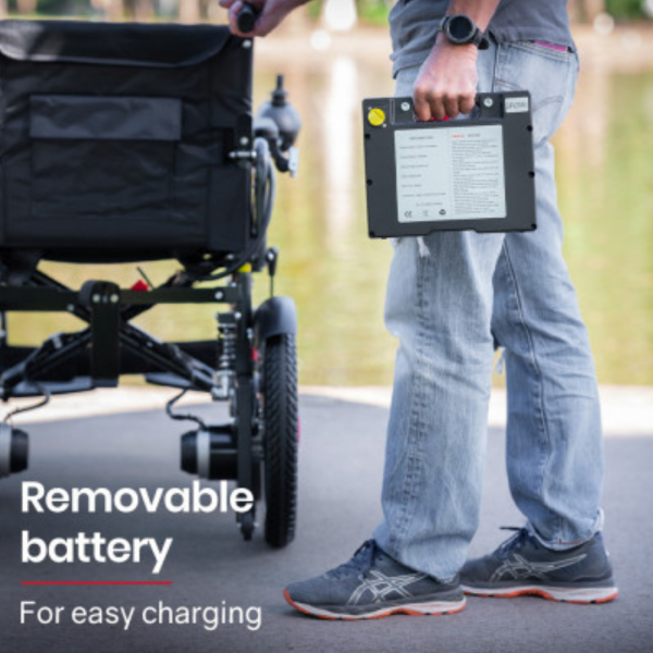 Electric Wheelchair | Extra Wide Seat | Lithium Battery | Foldable Steel Frame | 130KG Weight Capacity - Image 4